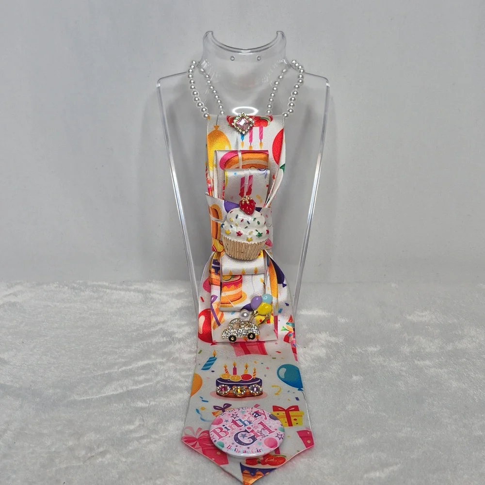 Handcrafted Luxury Fashion Necktie Necklace (Birthday 🎂 Confetti)